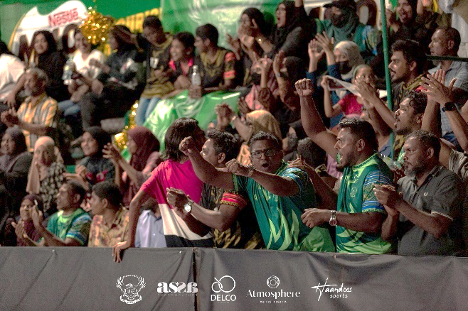 Fans supporting Young Eagle at the Milo Handball Championship